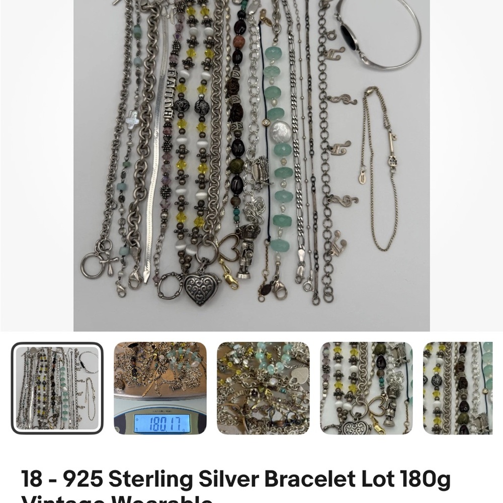 Sterling Silver Mixed Bead Chain Bracelet Set ONLY SELECT BRACELETS(requests)